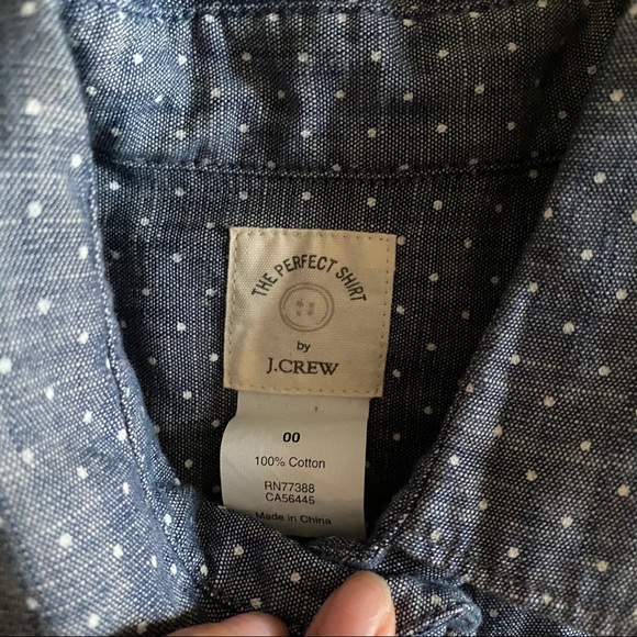 J.Crew Chambray Polka Dot Perfect Shirt 00 XS XXS - Picture 11 of 11